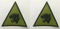 Genuine British Army 19th Light Brigade Black on Green Panther TRF Badges 1 pair
