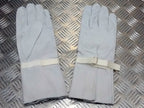 Light Grey Leather Ceremonial Gauntlet Gloves size Large Genuine British - NEW