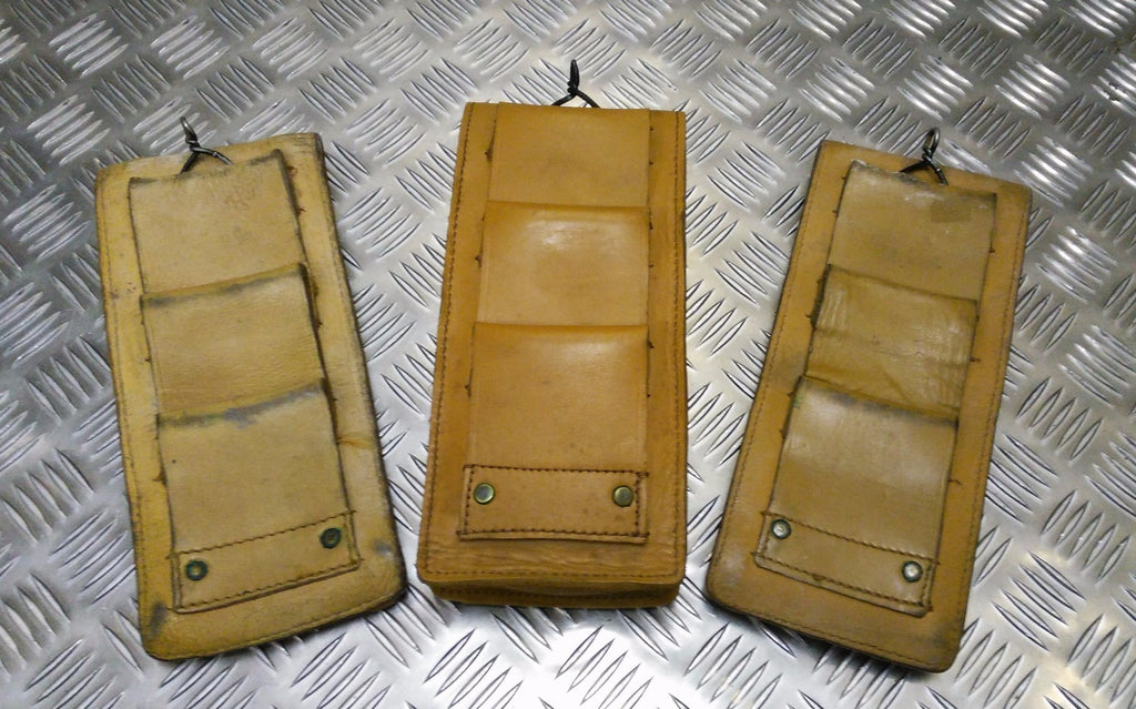 Vintage 1960s / 1970s Leather Long Utility / Instrument Pouch Light Brown Tan