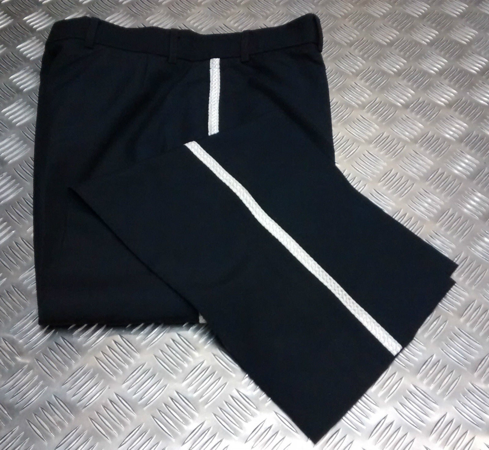 Trousers Ceremonial Bandsman Dress Uniform Silver Braided Stripes Waist 37"