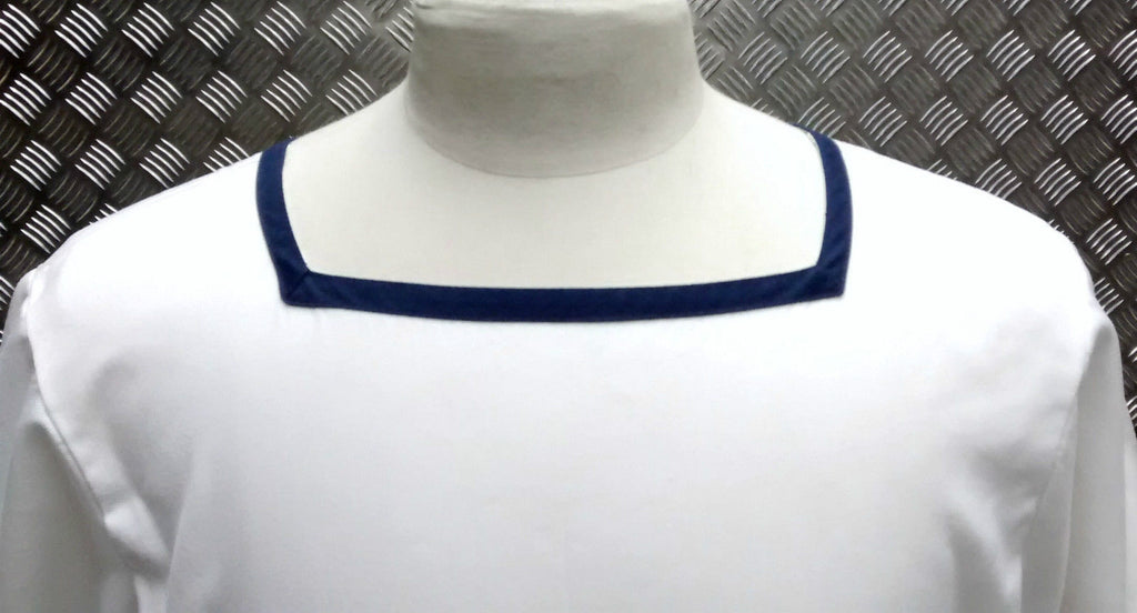 Square Neck Shirt RN British Class 2 Sailor White Mans or Womans ASST Sizes NEW