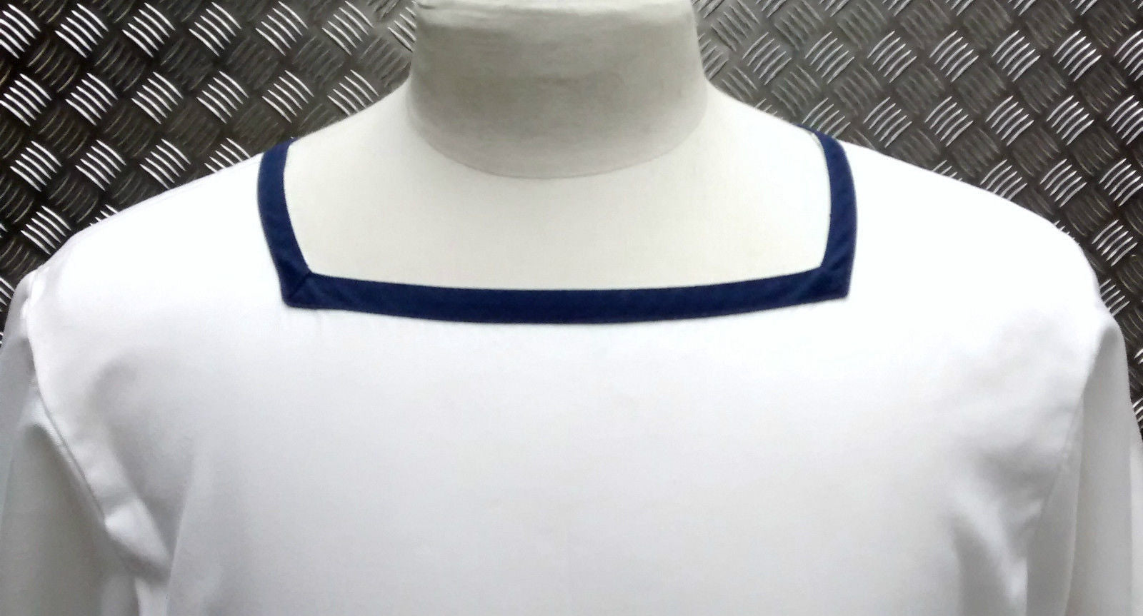 Square Neck Shirt RN British Class 2 Sailor White Mans or Womans ASST Sizes NEW