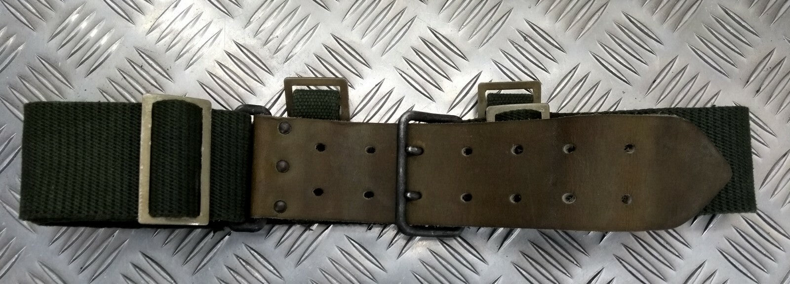 WWII Type Webbing Belt M39 M40 Leather Canvas Genuine Vintage DRSEL
