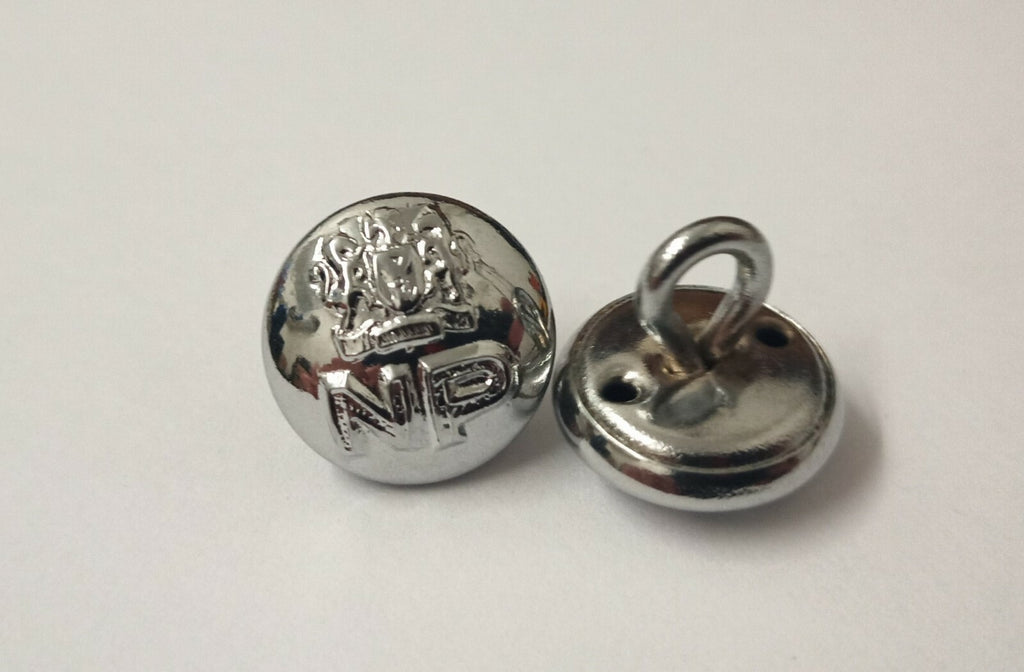 Genuine Nigerian Unity NP Crest Insignia Silver / Chrome Buttons 12mm V0036 X2