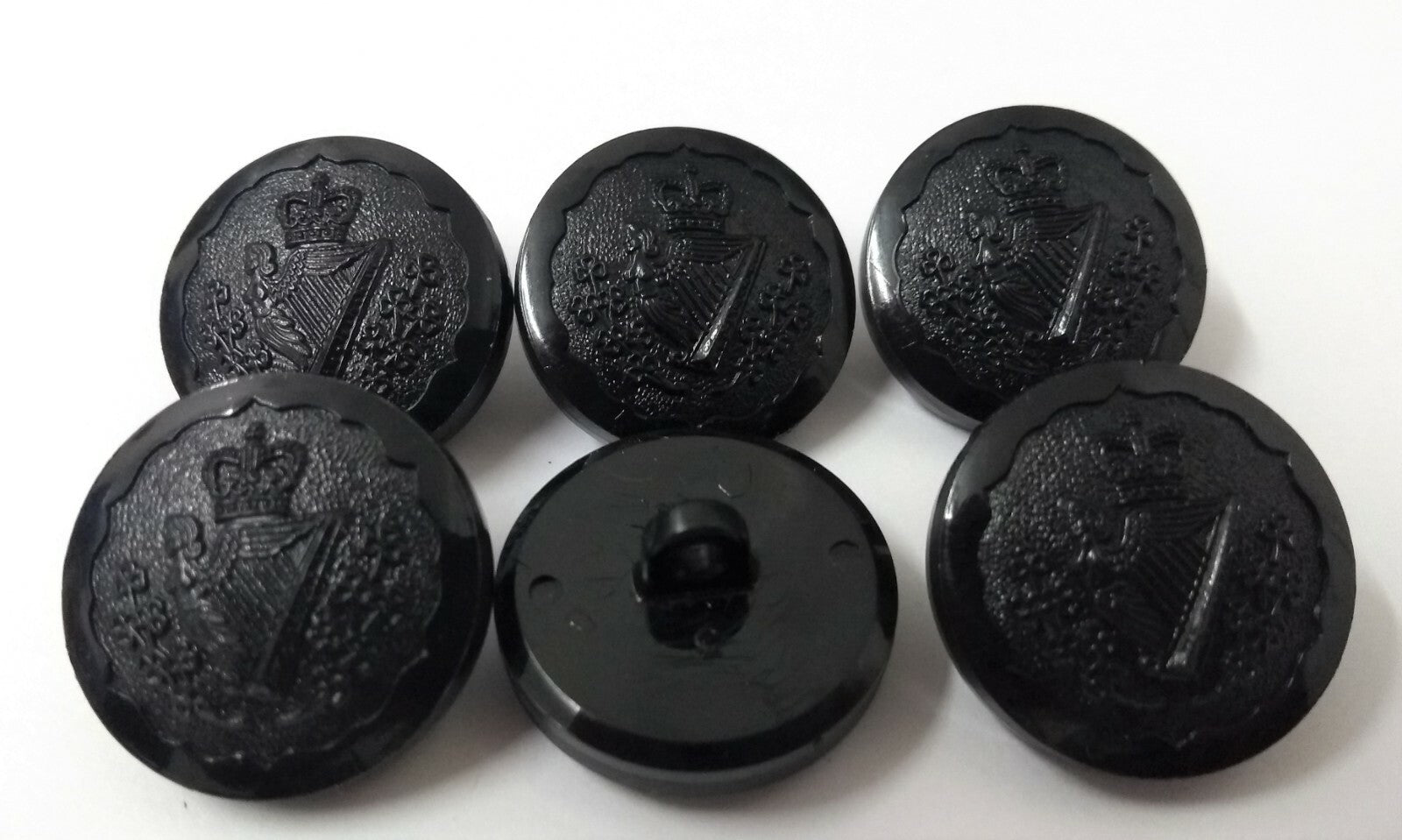 Genuine British Army The Royal Irish Rangers Dress Buttons Black Subdued 25mm