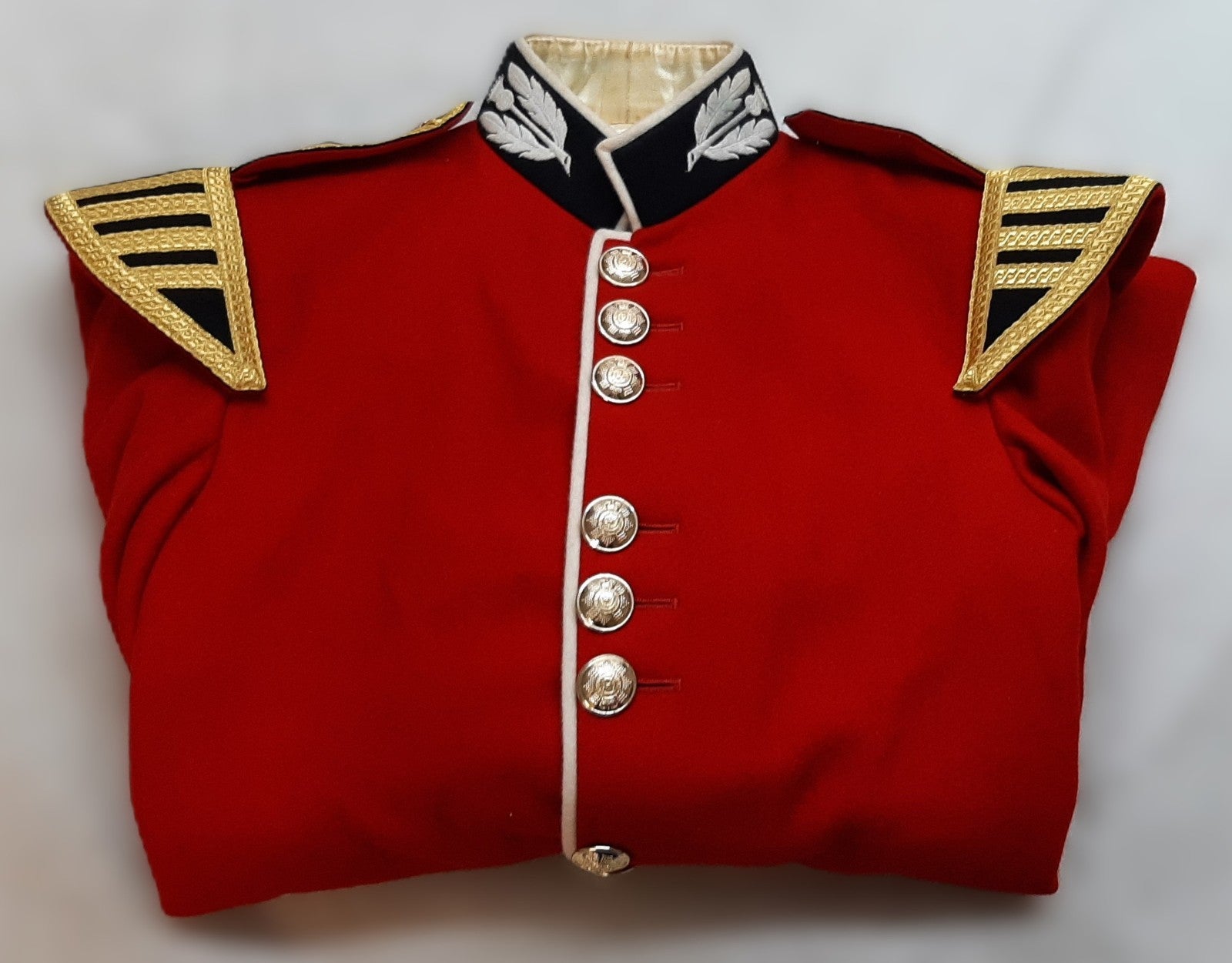 British Army Scots Tunic Red Jacket Bandsmans w Shoulder Wings Size 37"