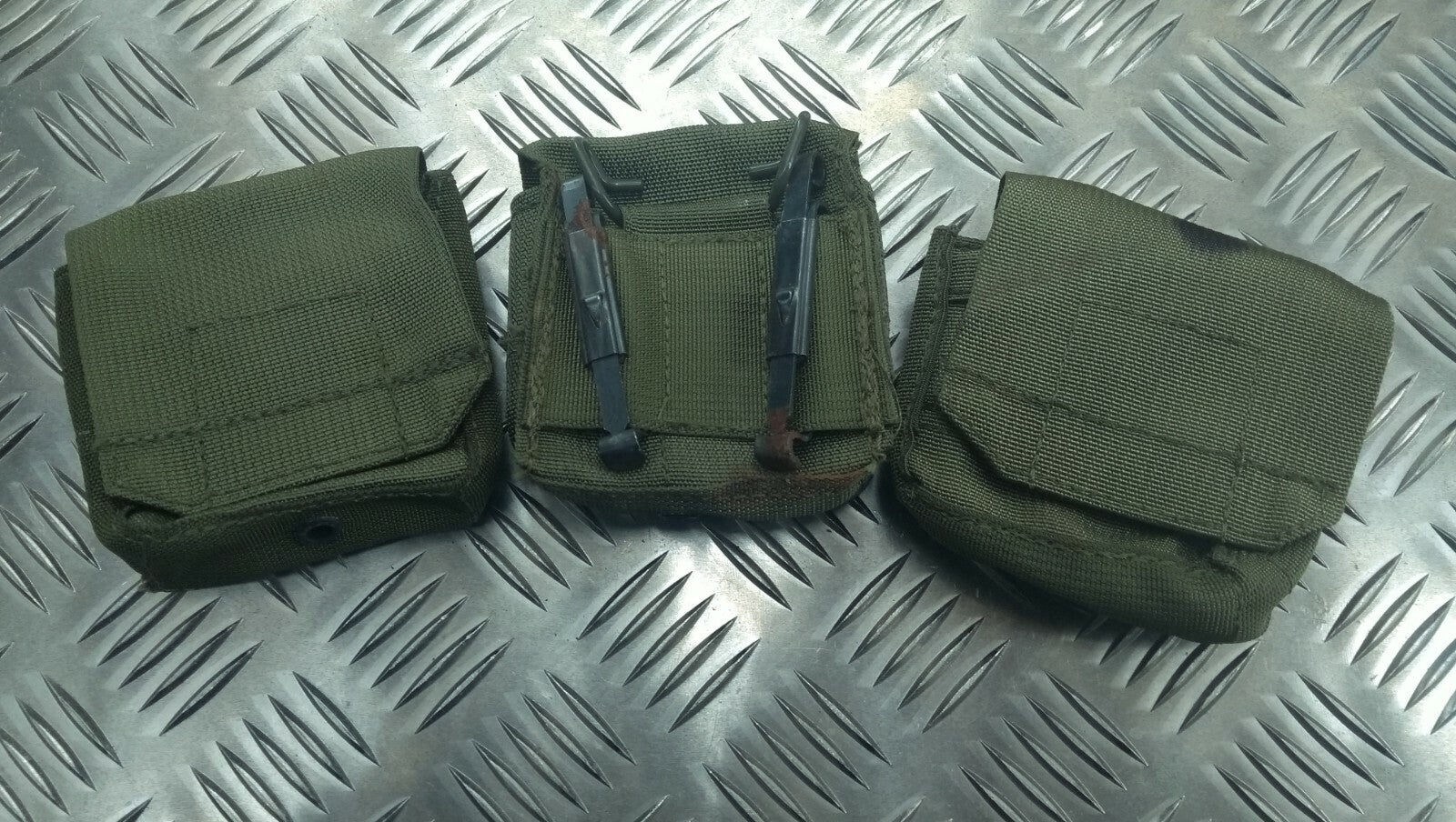 IDF Tactical Ammo Ammunition Pouch Web Codura Olive Green RUSTY x3