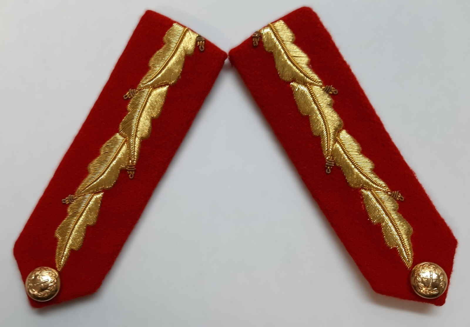 Army General Officer British No1 Dress Hand Embroidered Gorgets Gold Leaf