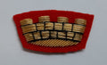 British Mural Crown Patch (District) Hand Embroidered Insignia on Red Backing