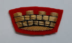 British Mural Crown Patch (District) Hand Embroidered Insignia on Red Backing