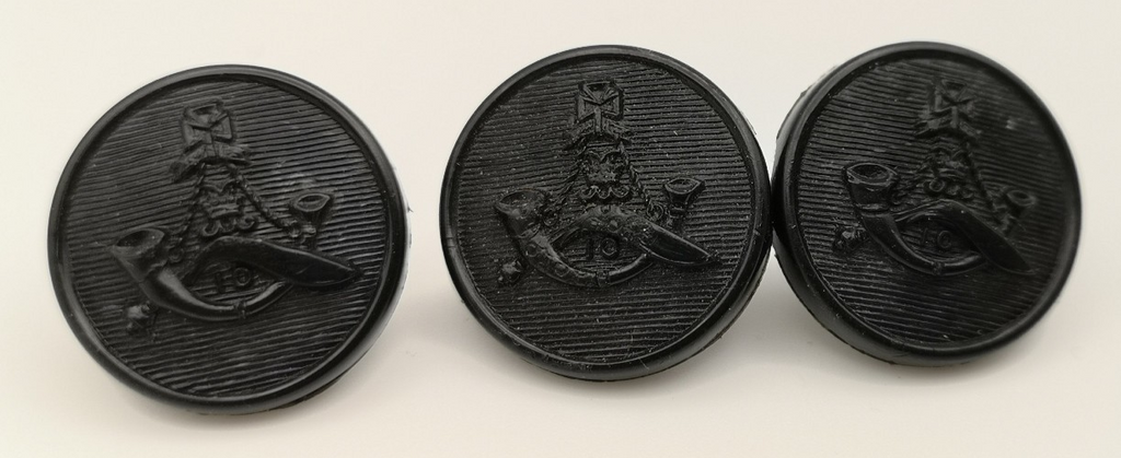 Princess Mary's Own 10th Gurkha Rifles Black Plastic Buttons Size 30L x3