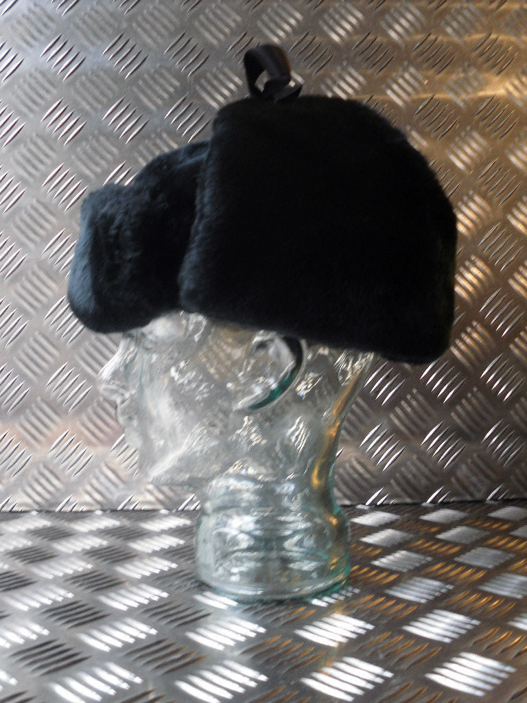 Soviet / USSR Black Cossack Hat with Ear Flaps - All Sizes