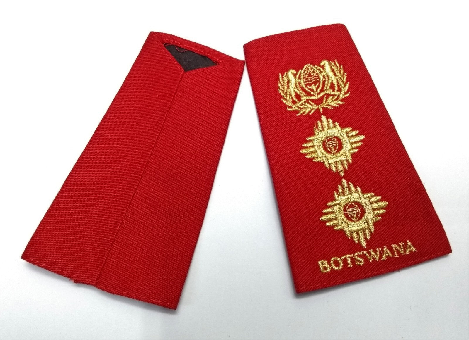 BDF Colonel Rank Shoulder Slide With Gold Braided Insignia Botswana Epaulettes