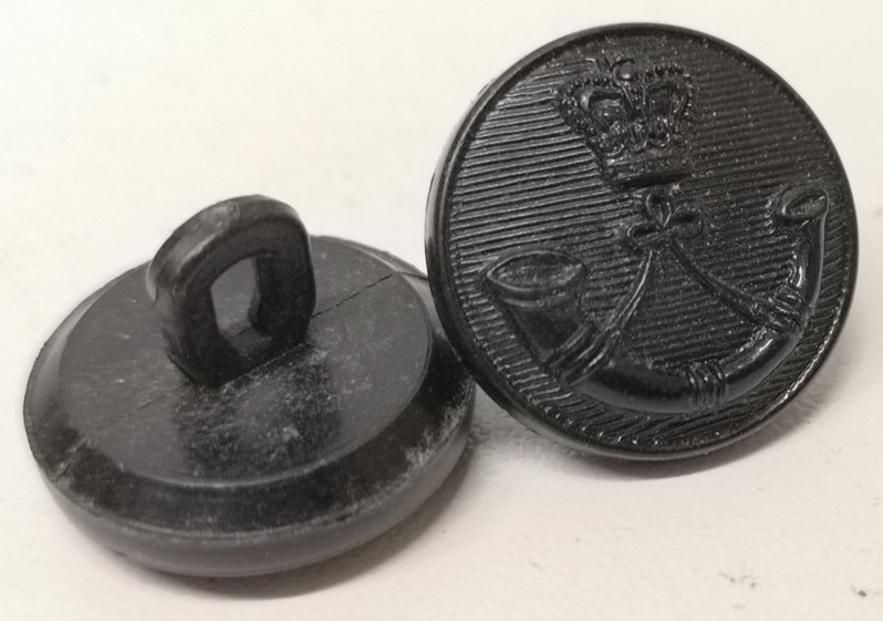 Royal Green Jackets RGJ Black Buttons with Queen Elizabeth's Crown