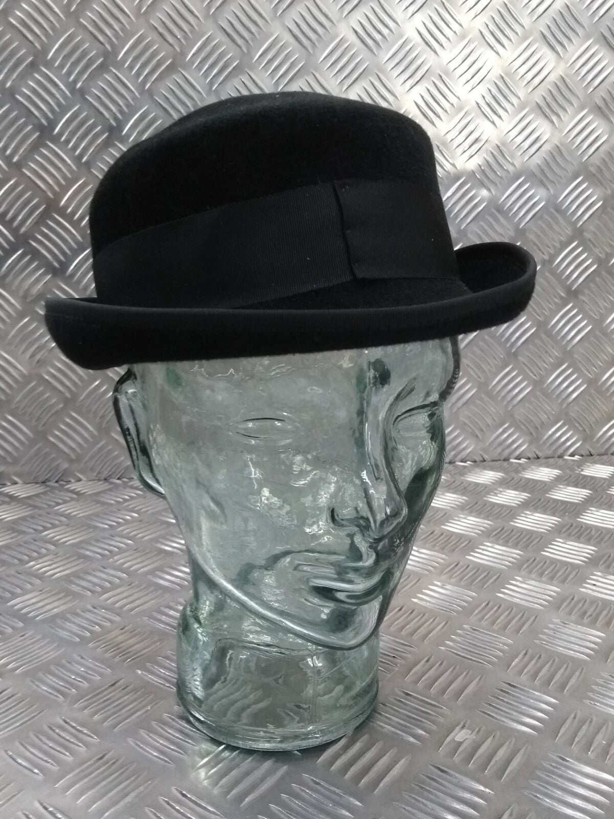 Genuine UK Made Failsworth Black Fashion Felt Hat Curled Rim Small FWS1