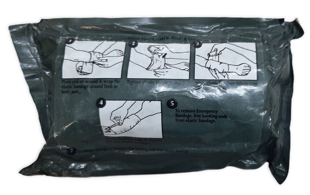 Hemorrhage Control Bandage 6" Elastic Field Wound Dressing Training or Prop Use