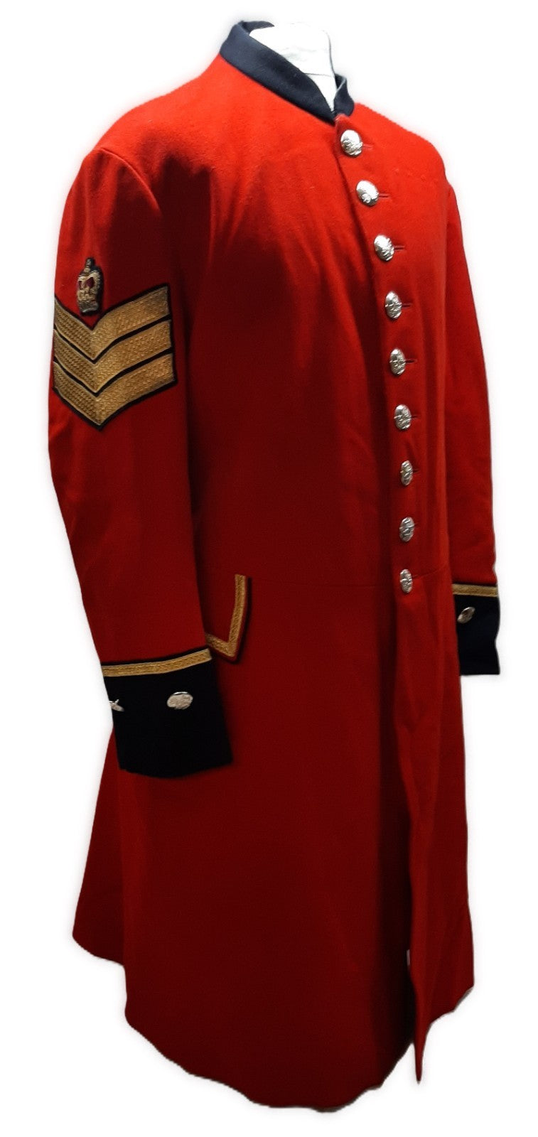 British Army Red Long Coat Royal Hospital Chelsea Q/C Buttons C/SGT