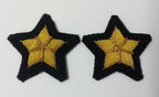 Genuine British ARMY 5 Point Star Wire Braid Padded Badge Black Felt 1 PR GIM15