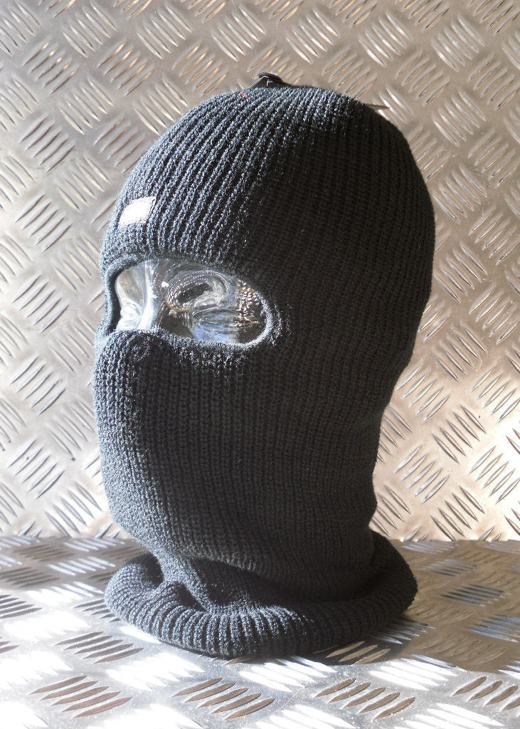 Black One (1) Hole Thinsulate Balaclava / Beanie Hat - Very Warm - Brand New