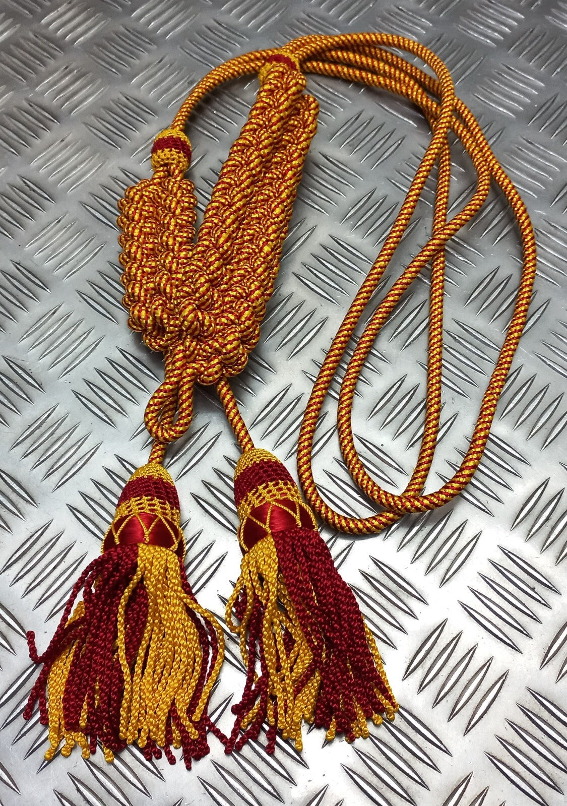 Officers Dress Cord For Ceremonial & Parade Duties Dual Tassel Crimson & Gold