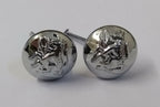 Guyana Leopard Insignia Obsolete Chrome Chinstrap Buttons Split Pin Buttons X8