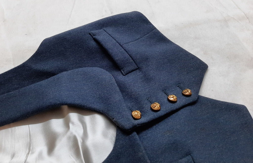 RAF Royal Air Force Vintage Mess Dress Waistcoat Airforce Blue Grey Colour Moss Bros