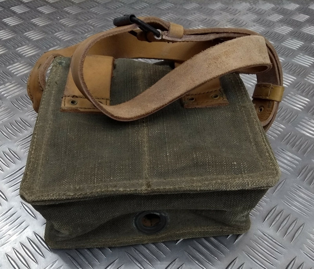 Genuine Vintage French Canvas Utility or Ammunitions Side Bag Carrier