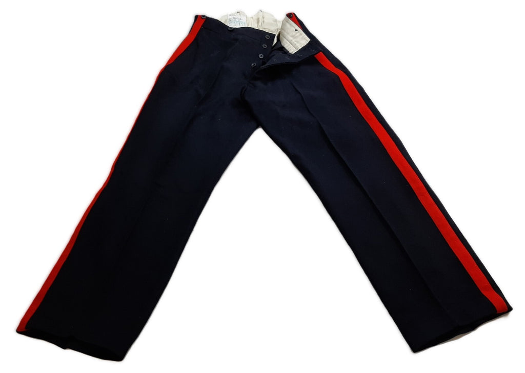 No1 Dress Trousers British Army Blues Pattern RMAS With 1" Red Stripes W34"