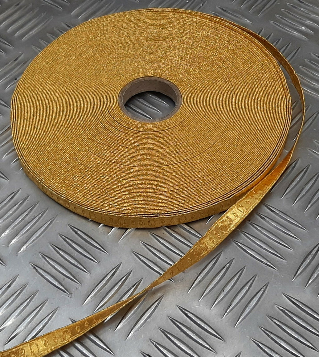 British Made Issue 19mm Gold Mylar Rank DotLace Braided Tape RC27