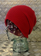 Red Knitted Beanie Hat / Watch Cap / Woolly Hat - One size - NEW