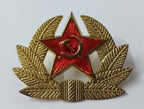 USSR Hat Badge Red Star Hammer & Sickle With Laurel Wreath Visor Cap & Ushanka
