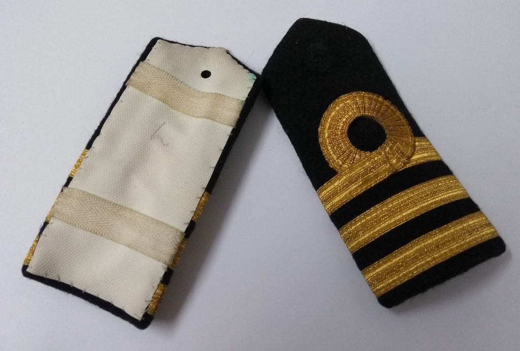 Naval Officers Commander Uniform Shoulder Boards Epaulette Black & Gold Detail