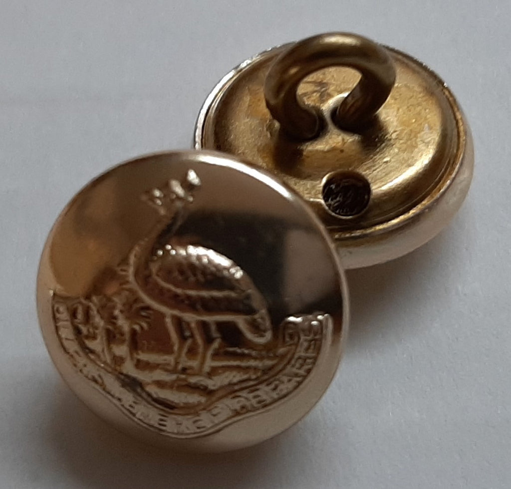 Insignia Hat Buttons Small Gold Coloured Ring Back With Large Crane Bird