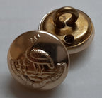 Insignia Hat Buttons Small Gold Coloured Ring Back With Large Crane Bird