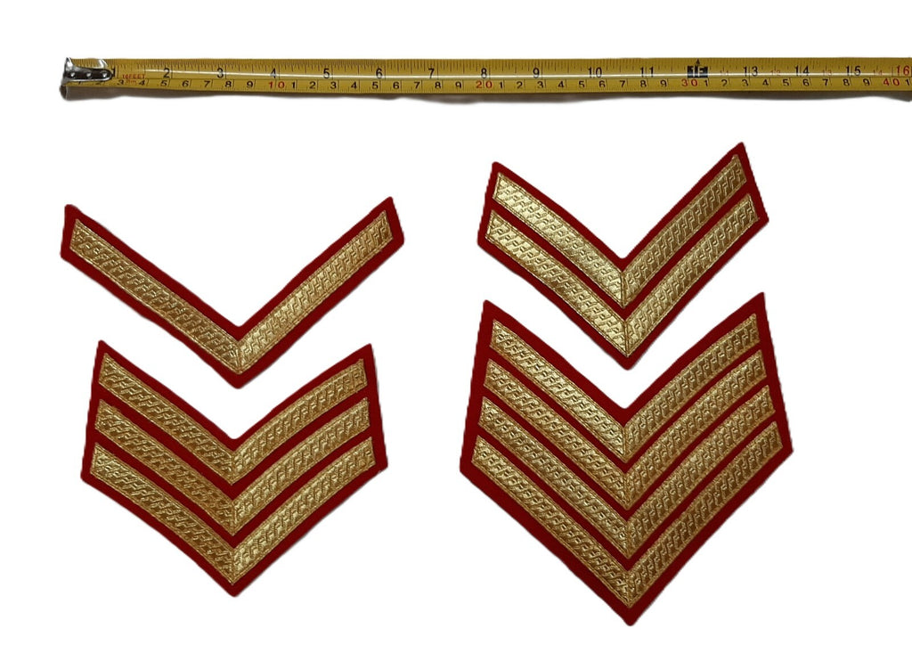 Stripe Service Chevron Bar Lace Gold on Red Felt Various Ranks British