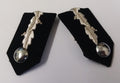 Black Gorgets Collar Tabs With Silver Leaf Insignia Plain Buttons & Clip Backs M