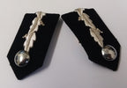 Black Gorgets Collar Tabs With Silver Leaf Insignia Plain Buttons & Clip Backs M