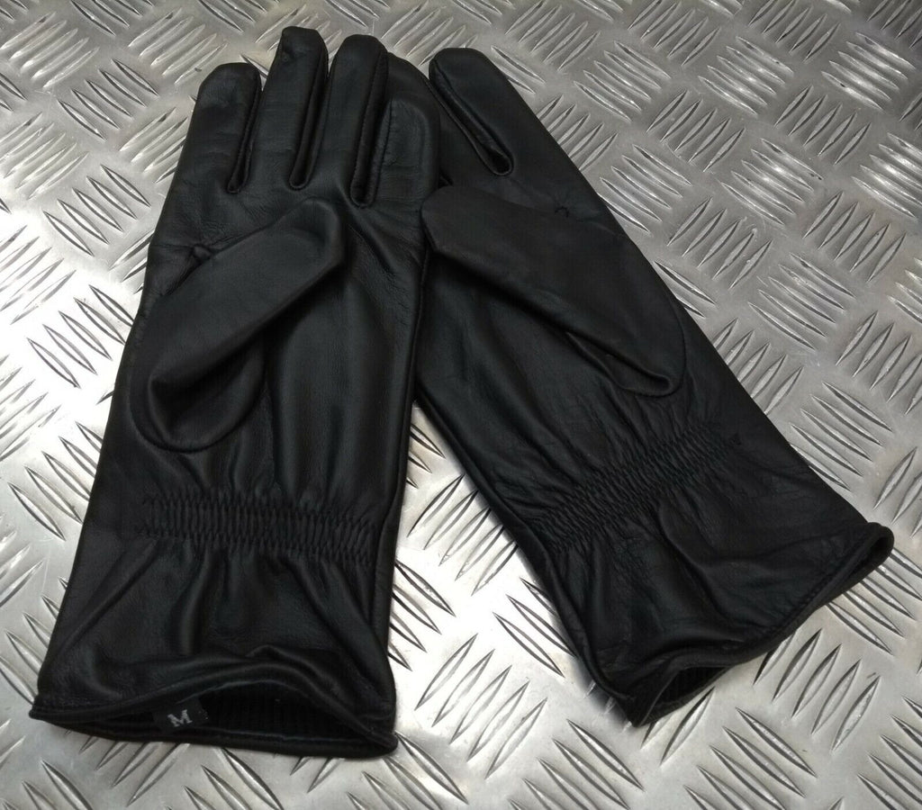 Black Leather General Service Soft Lined Duty Gloves Medium 8/8.5
