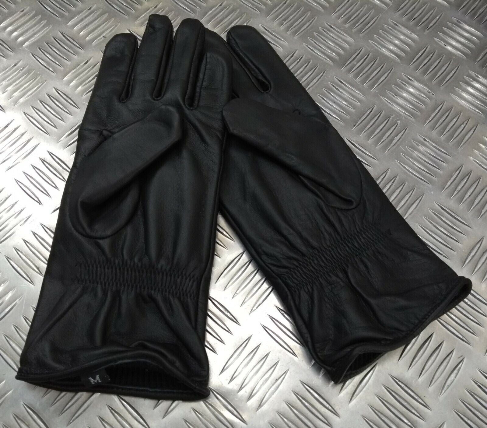 Black Leather General Service Soft Lined Duty Gloves Medium 8/8.5