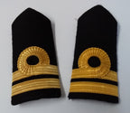 Naval Officers Lieutenant Uniform Shoulder Boards Epaulette Black & Gold Detail