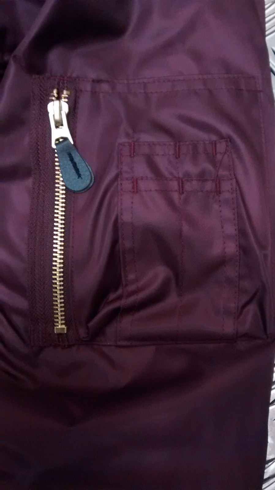 MA1 US Military Style Bomber Jacket Maroon - NEW