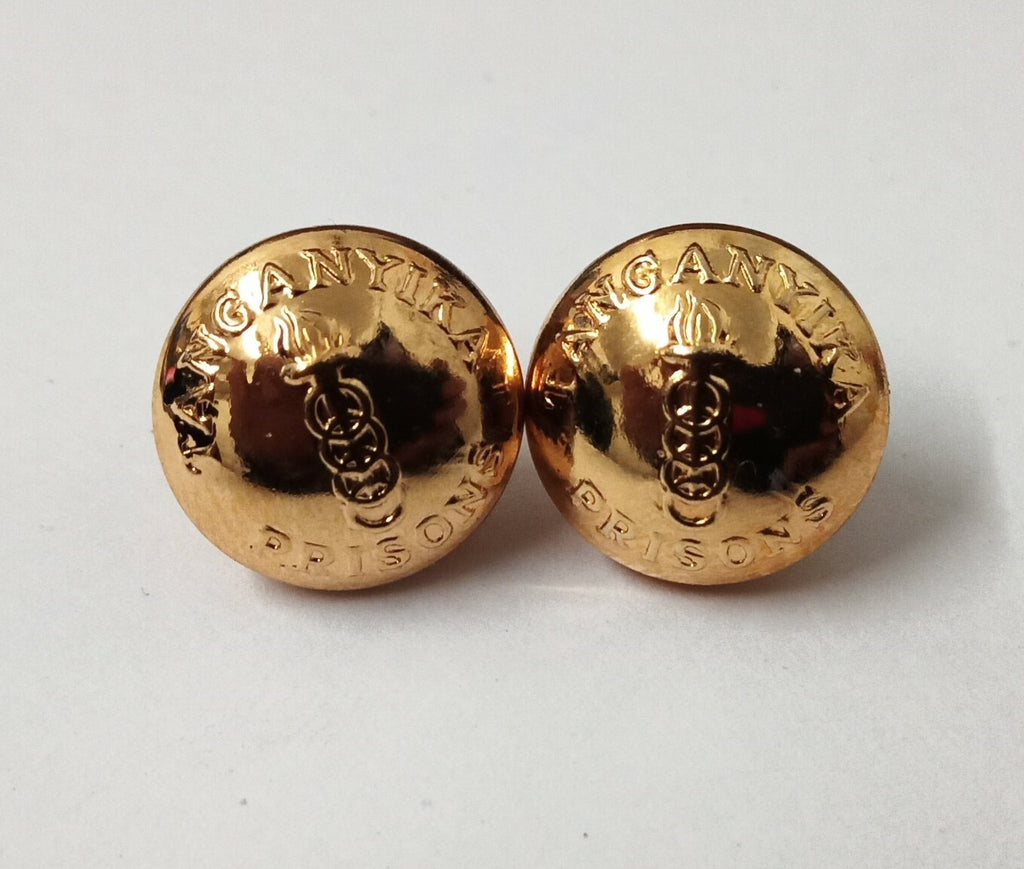 Genuine Tanganyika Service Officers & Guards Ring Back Buttons X 6 - V4X