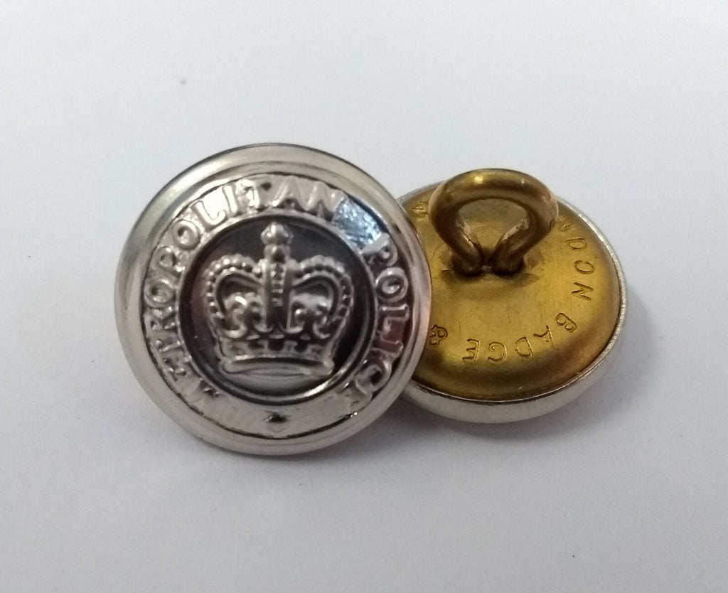 Genuine British Issue Obsolete London Met Silver Crown Buttons X 20 ASBT120