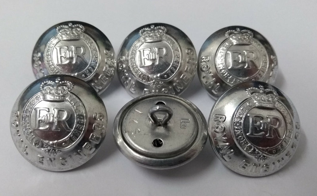 Genuine British Army Issue No1 / No2 Dress Royal Engineers Silver Buttons 40L