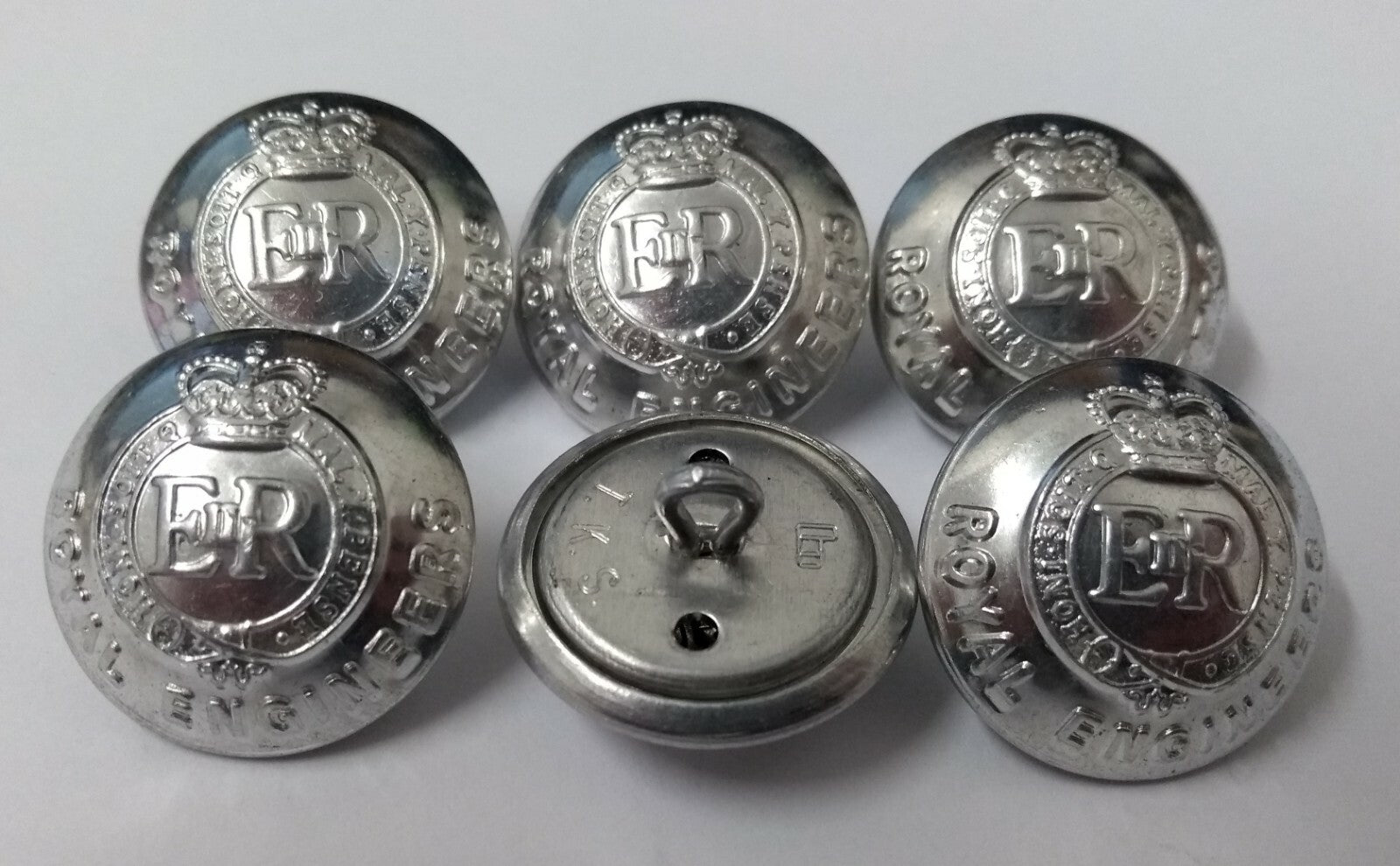 Genuine British Army Issue No1 / No2 Dress Royal Engineers Silver Buttons 40L