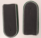 German Shoulder Boards Epaulettes Grey with Silver Edge on Green