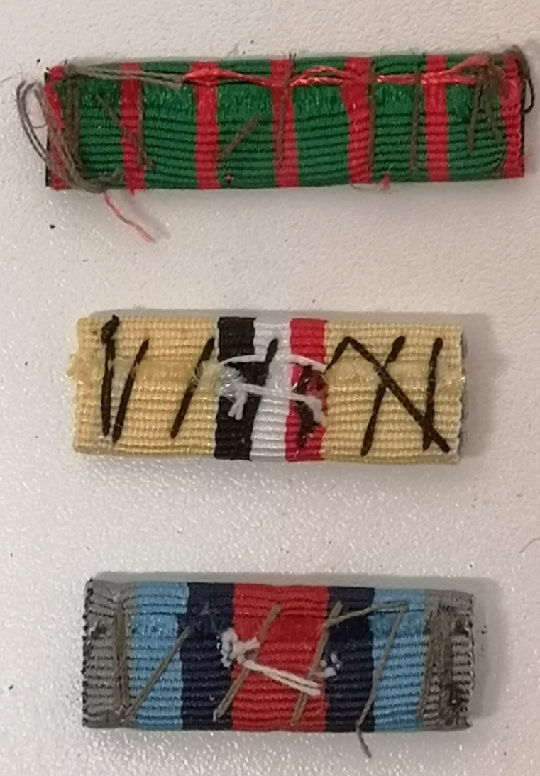 Set of 3 Medal Ribbons with Rosette for No1 No2 Dress British Army Uniform
