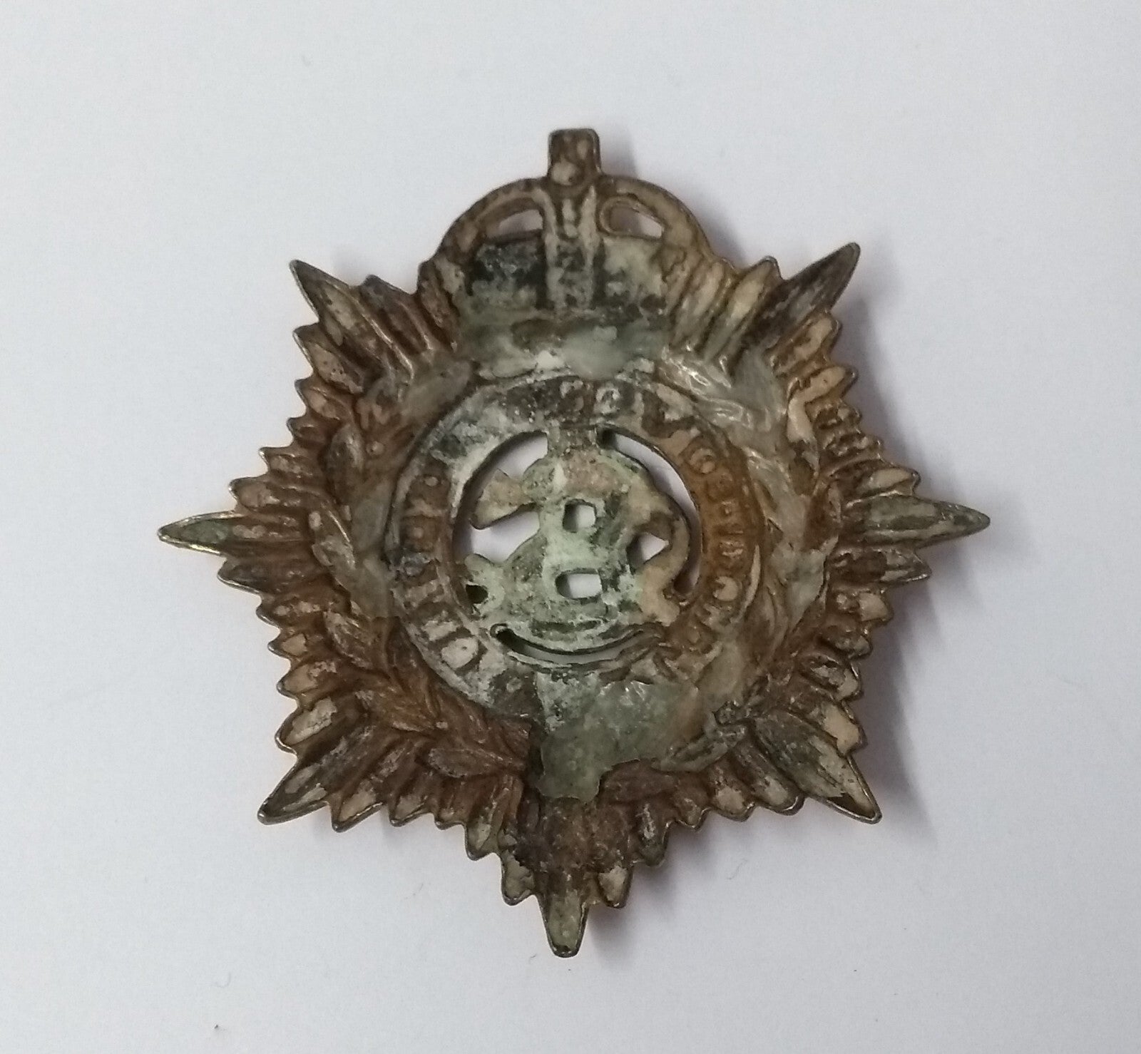 Vintage Kings Crown RASC British Army Issue Service Corps Insignia Metal Badge