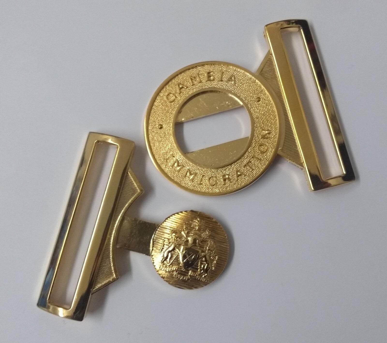 Genuine Gambia Services Insignia Belt Buckle Metal Locket MFV47A