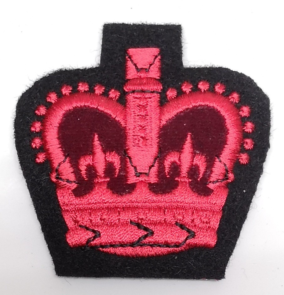Colour Sergeant CSGT WO Warrant Officer Class 2 Patch Crown Scarlet on Dark Blue